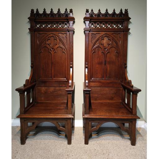 Antique Pair Of Throne Chairs