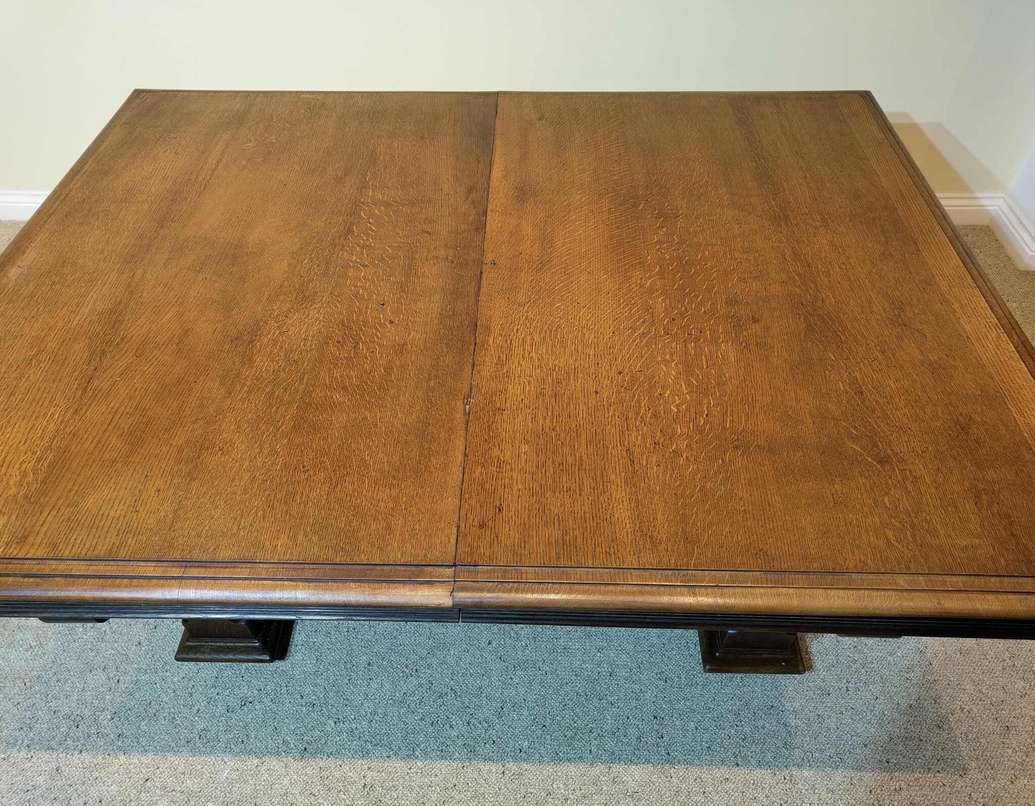 Large Oak Extending Dining Table (seats 16)