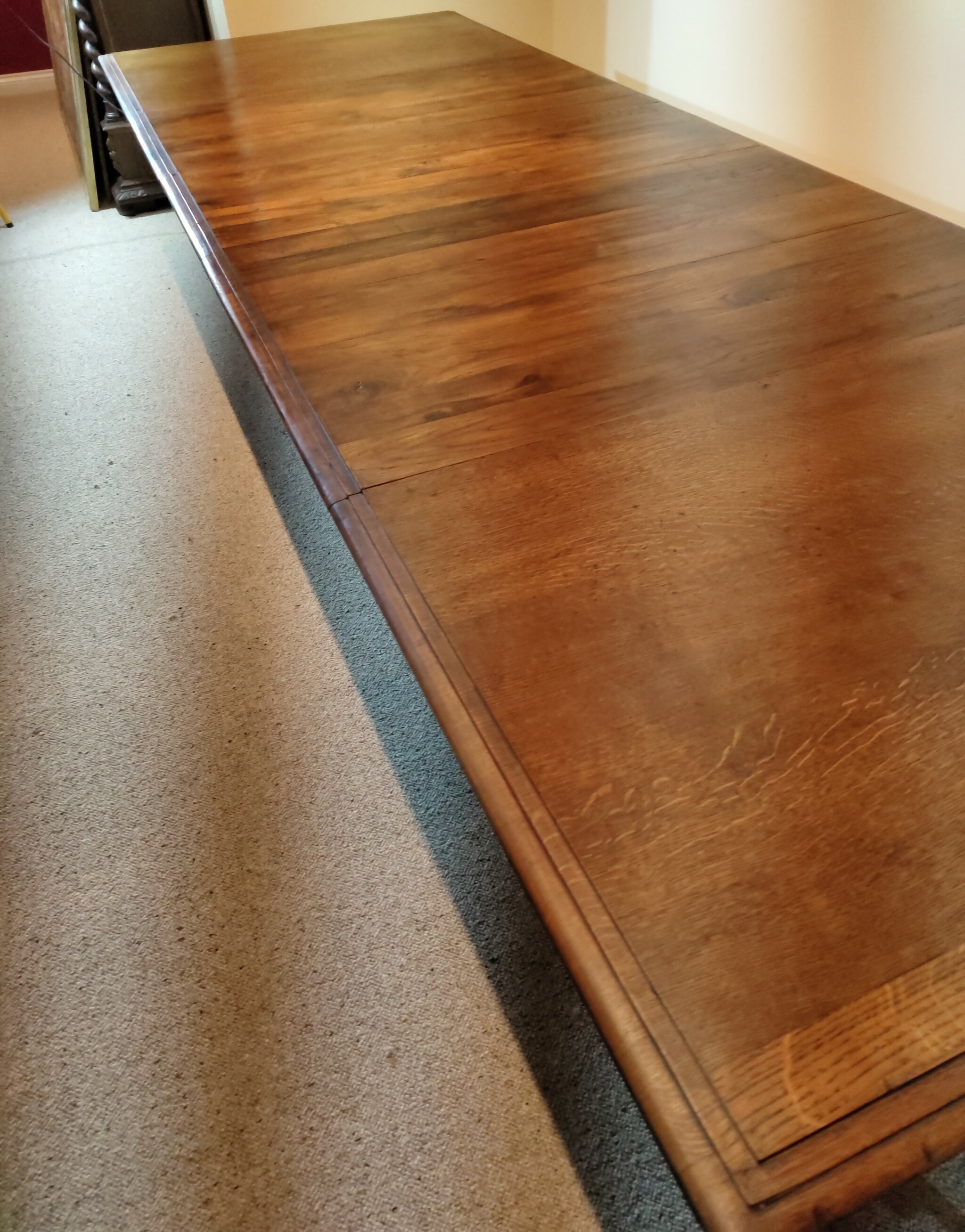 Large Oak Extending Dining Table (seats 16)