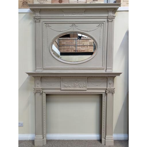 Antique Fire Surround With Overmantel