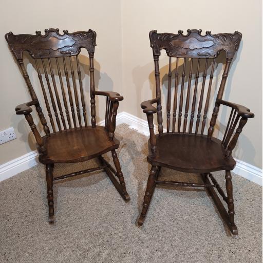 Antique Pair Of Rocking Chairs