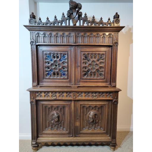 Gothic Revival Carved Cupboard