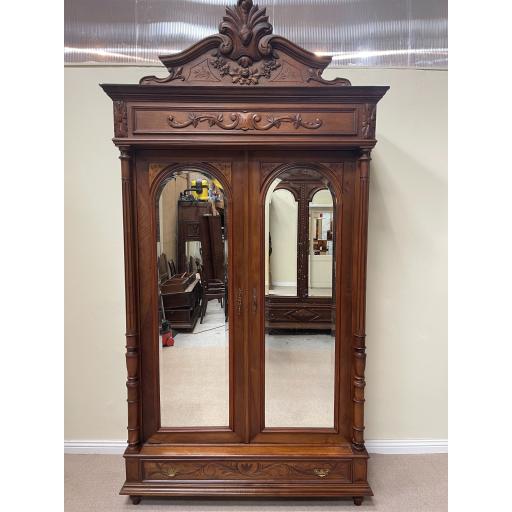 Antique French Walnut Armoire / Wardrobe