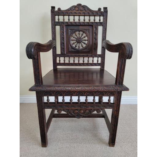 Antique Carved Bretton Armchair