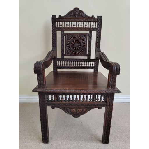 Antique Carved Bretton Armchair