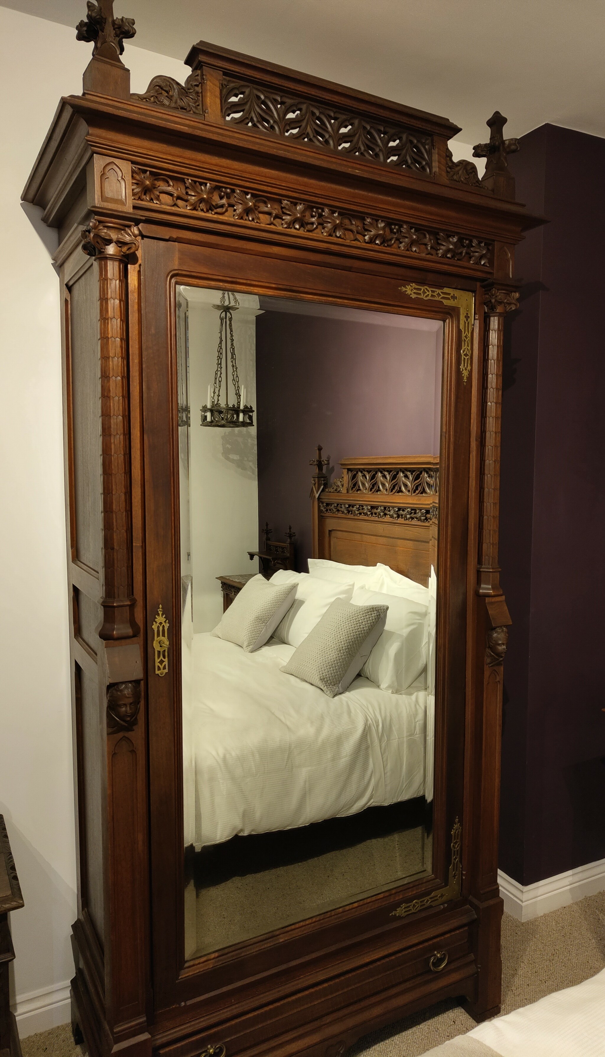 Antique Gothic Revival Bedroom suite