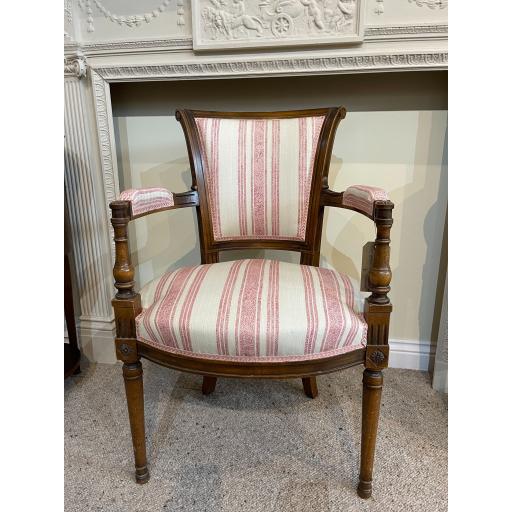 Antique Empire Style Upholstered Armchair