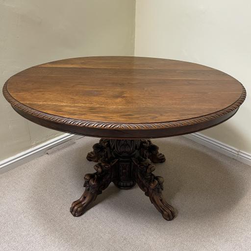 Antique French Carved Dining Table / Hall Table