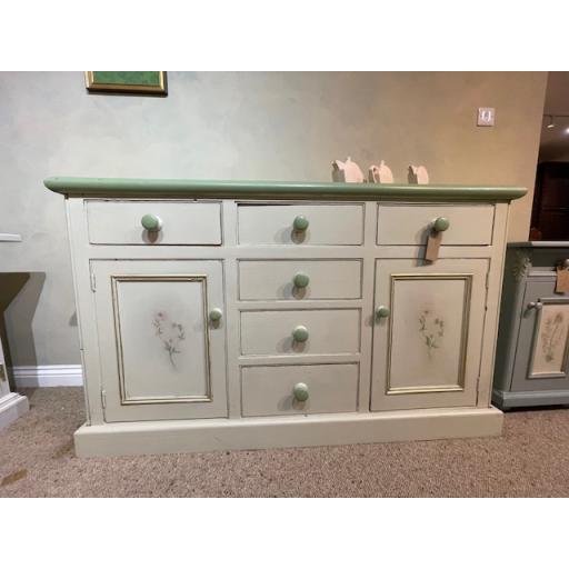 Sage Green Sideboard with Decoupage Detail