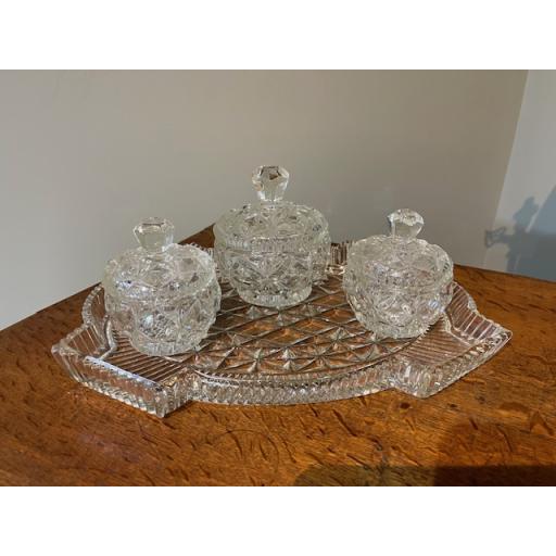 Art Deco Glass Vanity Set